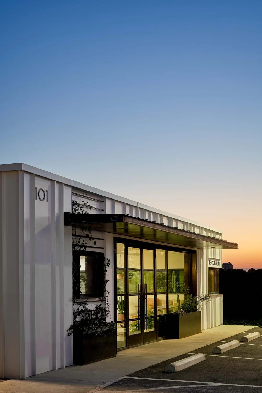 The Commune ATX at dusk